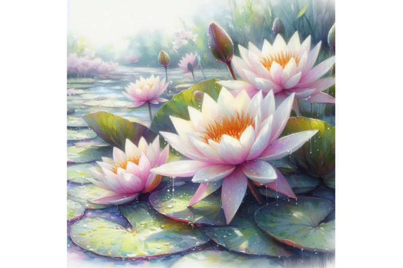 bundle-of-watercolor-beautiful-water-lily