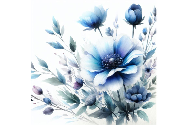 bundle-of-beautiful-blue-flower-on-white-background