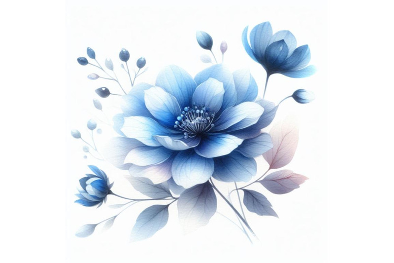 bundle-of-beautiful-blue-flower-on-white-background