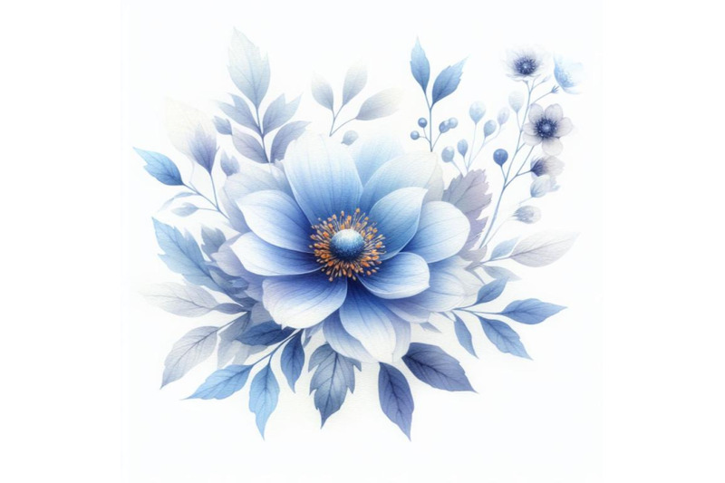 bundle-of-beautiful-blue-flower-on-white-background