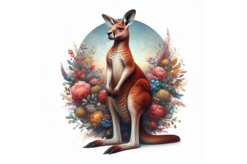 bundle-of-kangaroo-isolate-on-white-background