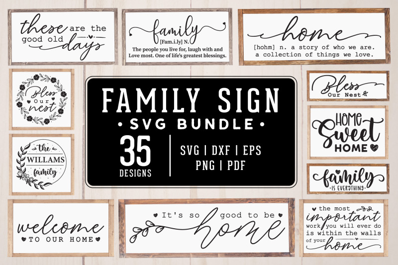 family-sign-svg-bundle