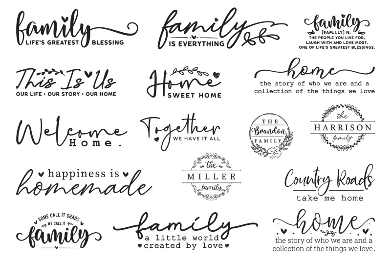 family-sign-svg-bundle