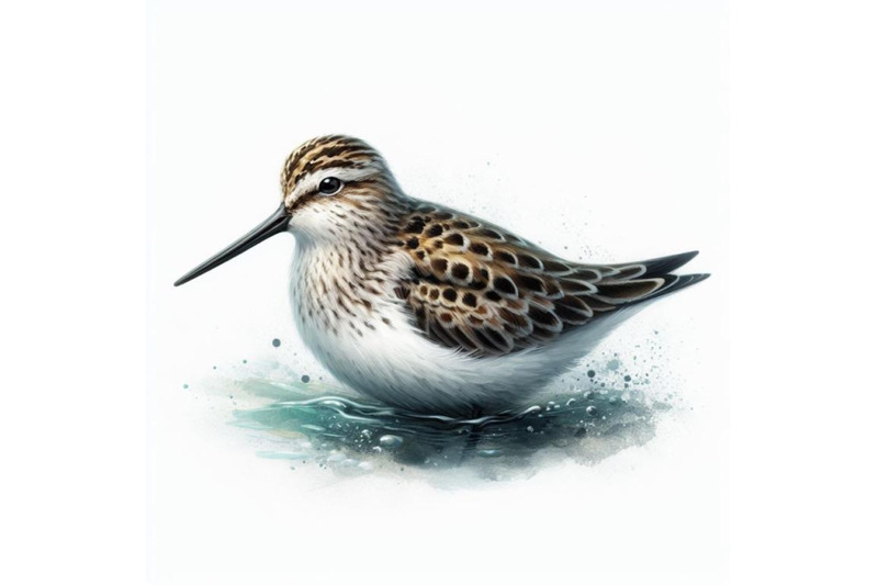 bundle-of-sandpiper-water-bird-watercolor-isolate-on-white-background