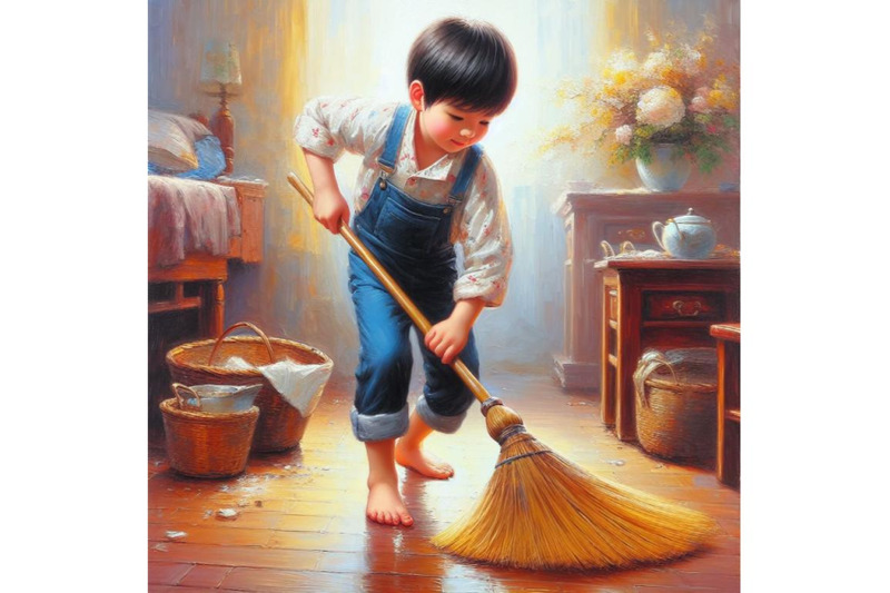 bundle-of-a-boy-diligently-sweep-floor