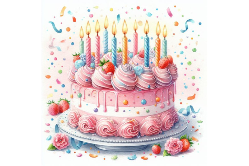 bundle-of-birthday-cake-with-candles-and-confetti