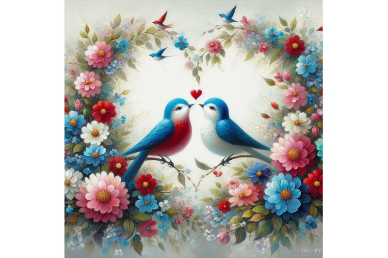 bundle-of-romantic-card-with-birds-in-love