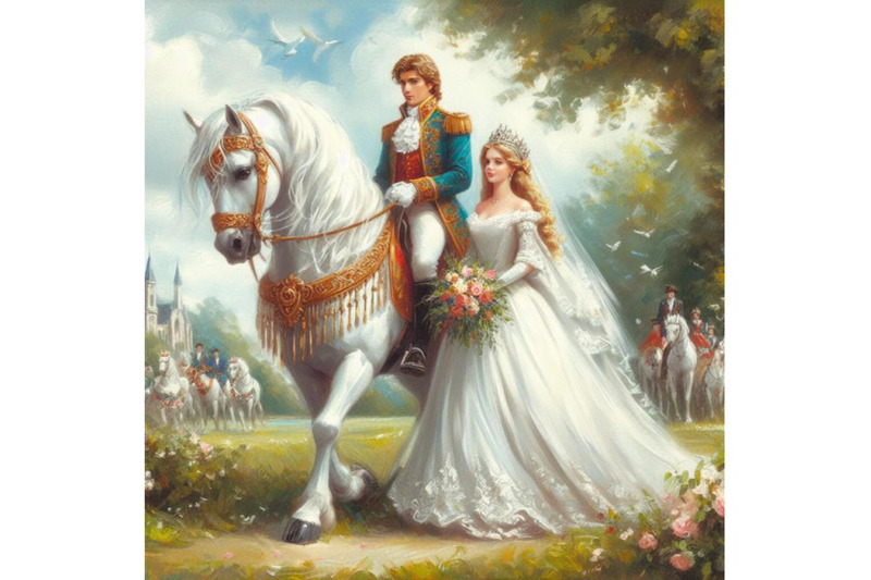 bundle-of-prince-and-princess-wedding-illustration-on-white-backgroun