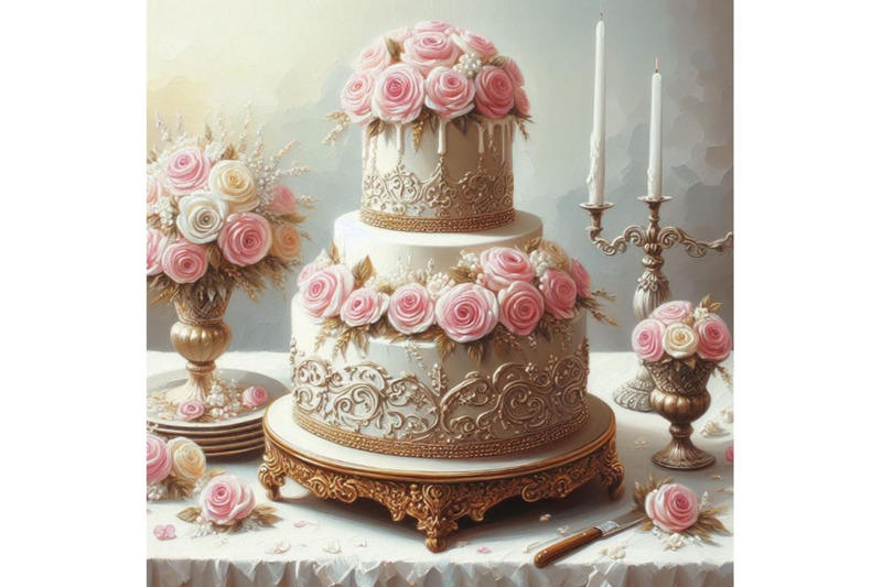 bundle-of-wedding-cake-on-white-background