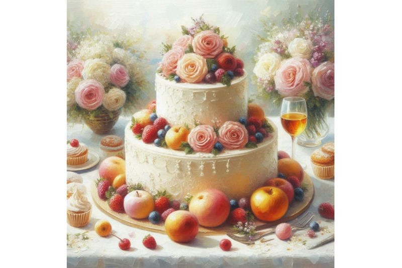 bundle-of-wedding-cake-on-white-background