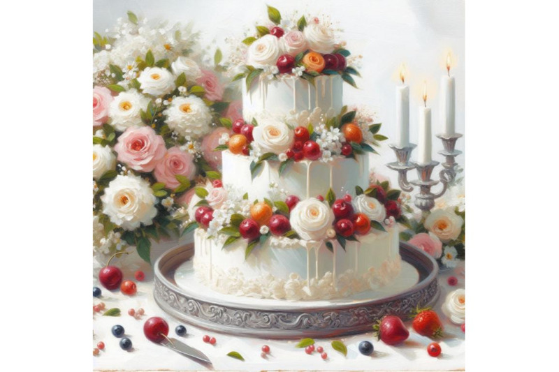 bundle-of-wedding-cake-on-white-background