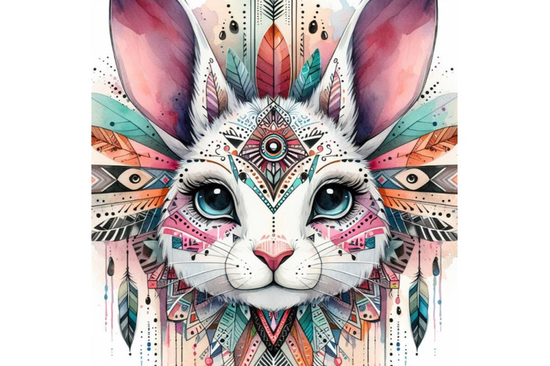 bundle-of-animal-tribal-face-bunny