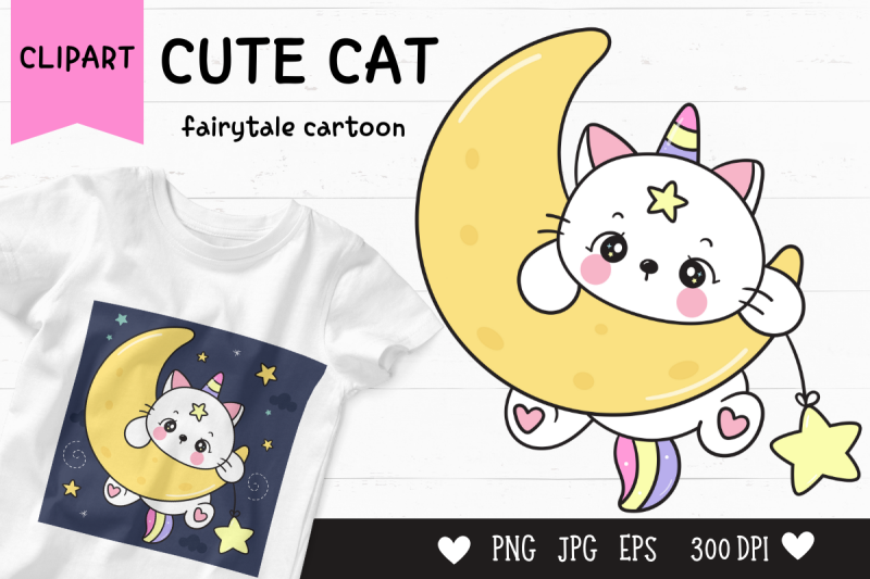 cute-cat-cartoon-on-moon-kawaii-clipart-fairytale-kitten