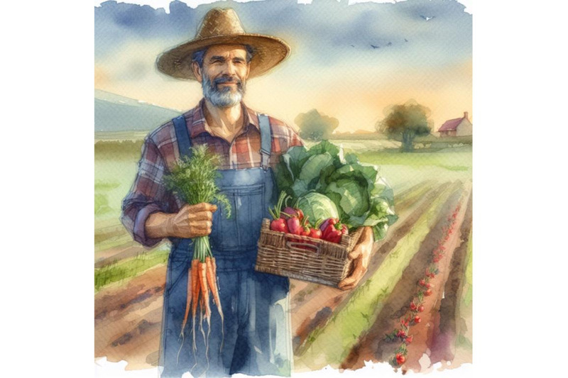 bundle-of-a-farmer-stands-holding-vegetables-in-his-field