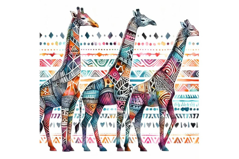 bundle-of-animal-tribal-giraffe