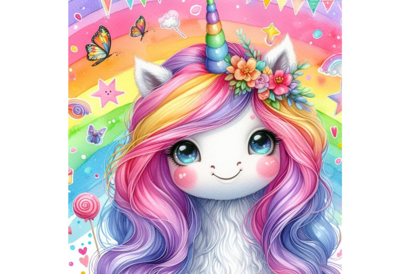 bundle-of-portrait-of-cute-unicorn