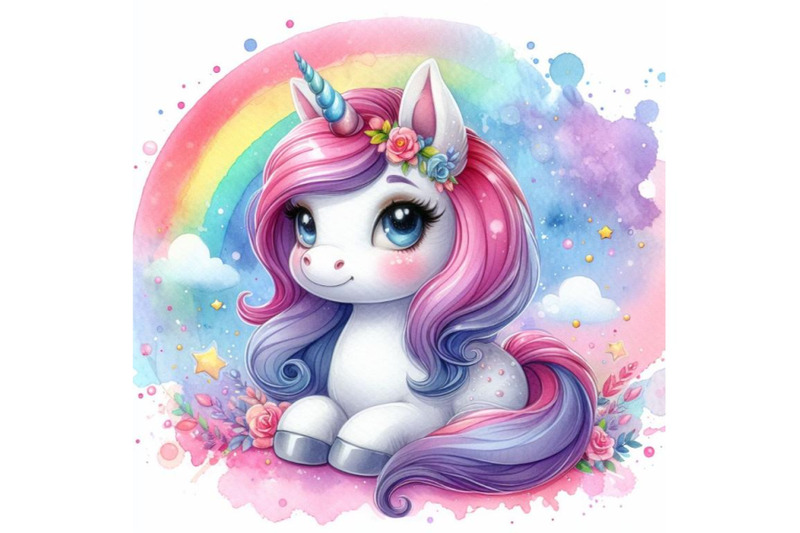 bundle-of-portrait-of-cute-unicorn