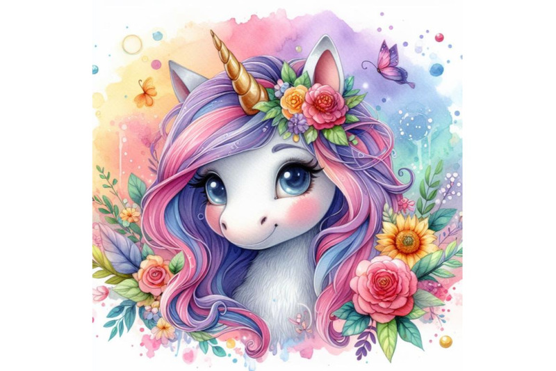 bundle-of-portrait-of-cute-unicorn