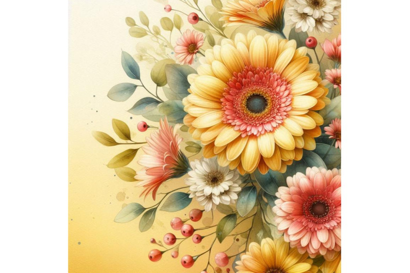 bundllebundle-of-gerbera-daisy-flower-greeting-card-background-for-mot