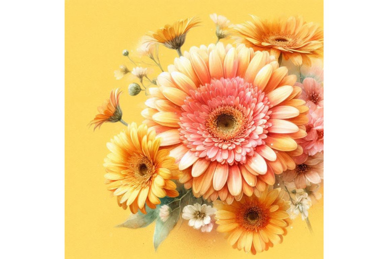 bundllebundle-of-gerbera-daisy-flower-greeting-card-background-for-mot