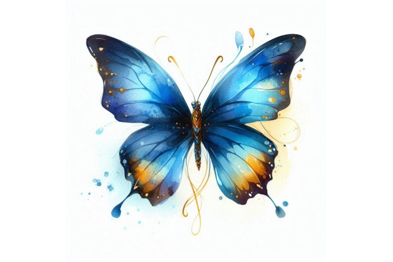 bundle-of-blue-butterfly-on-a-white-background