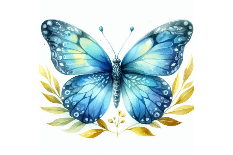 bundle-of-blue-butterfly-on-a-white-background