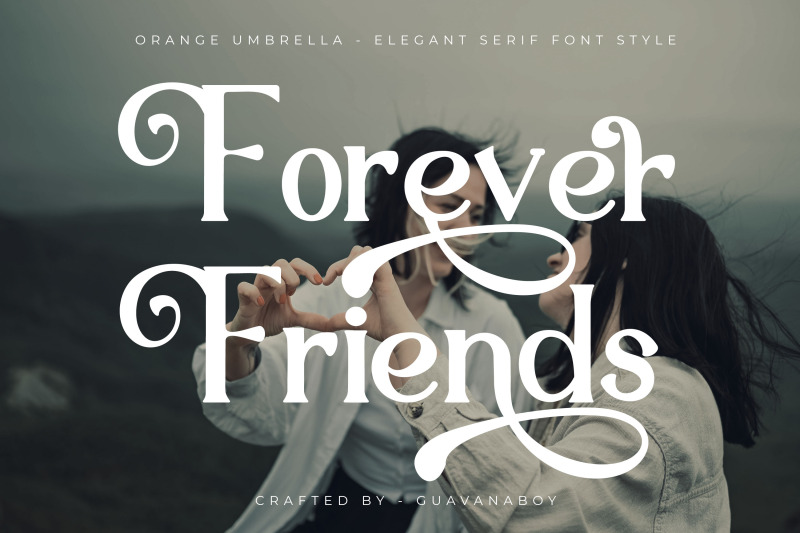 orange-umbrella-beautiful-serif-font