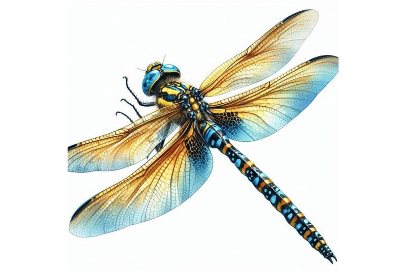 bundle-of-beautiful-big-dragonfly-isolated-on-white-background