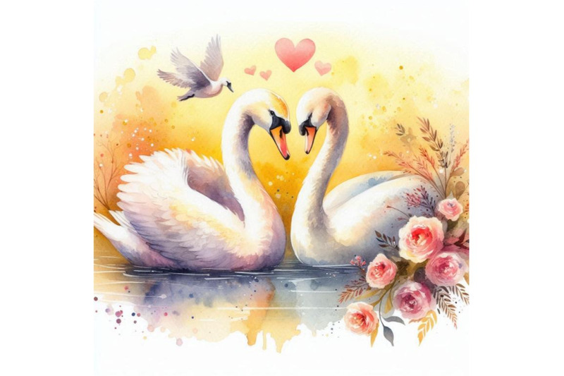 bundle-of-art-romantic-swan-couple-art-love-couple-of-swans