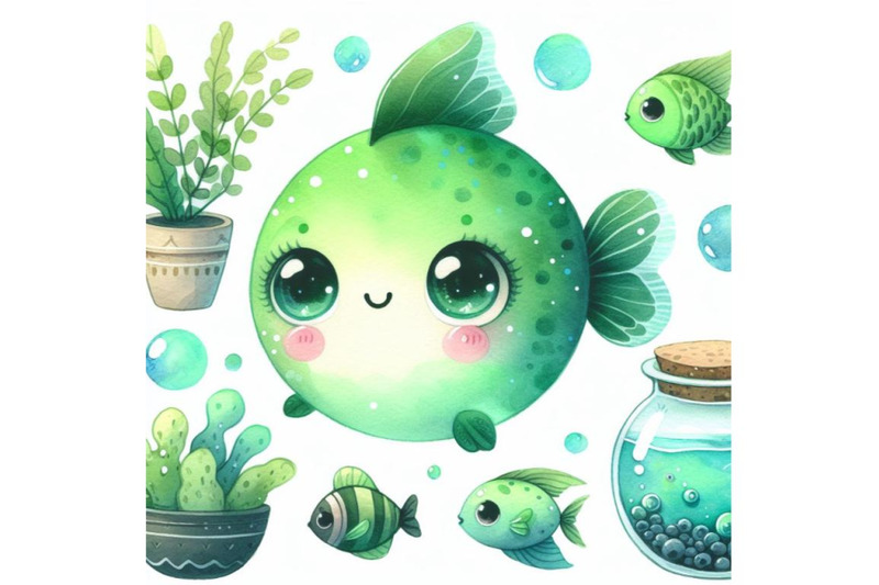 bundle-of-cute-green-fish