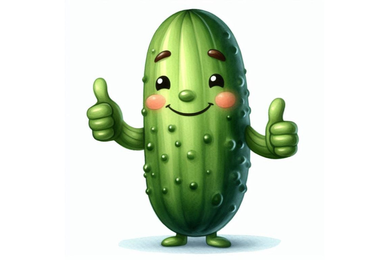 bundle-of-cartoon-cucumber-giving-thumbs-up