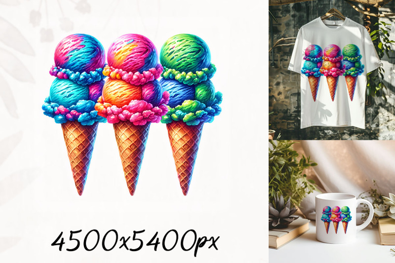 colorful-ice-cream-cones-png