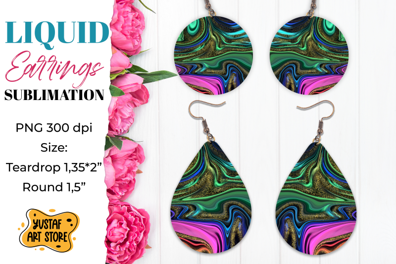 abstract-earrings-sublimation-teardrop-and-round