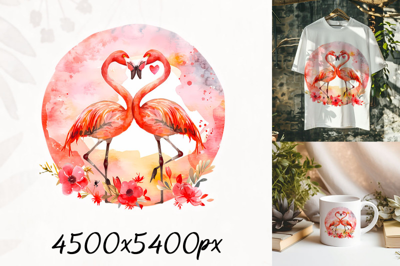 flamingo-heart-in-tropical-setting