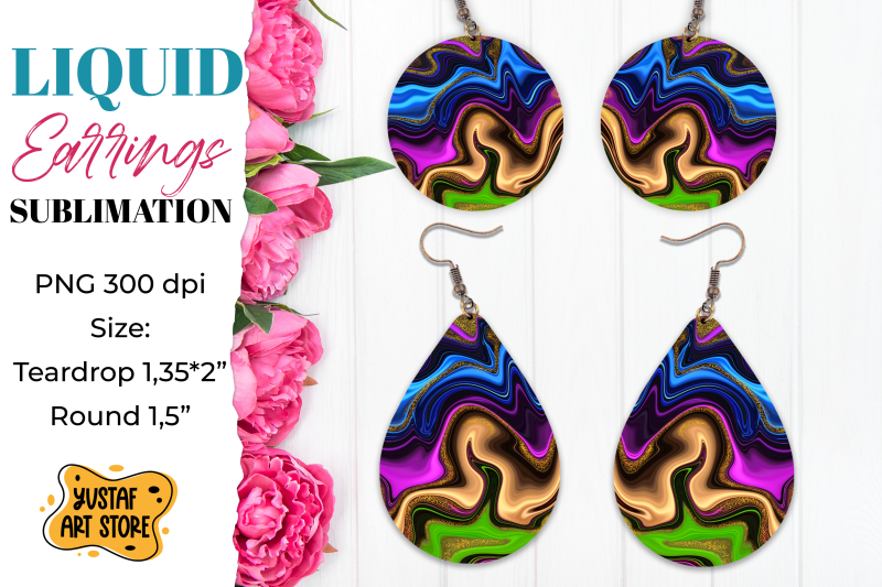 abstract-earrings-sublimation-teardrop-and-round