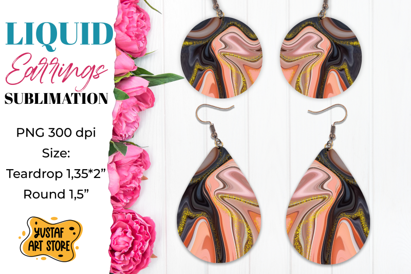 abstract-earrings-sublimation-teardrop-and-round