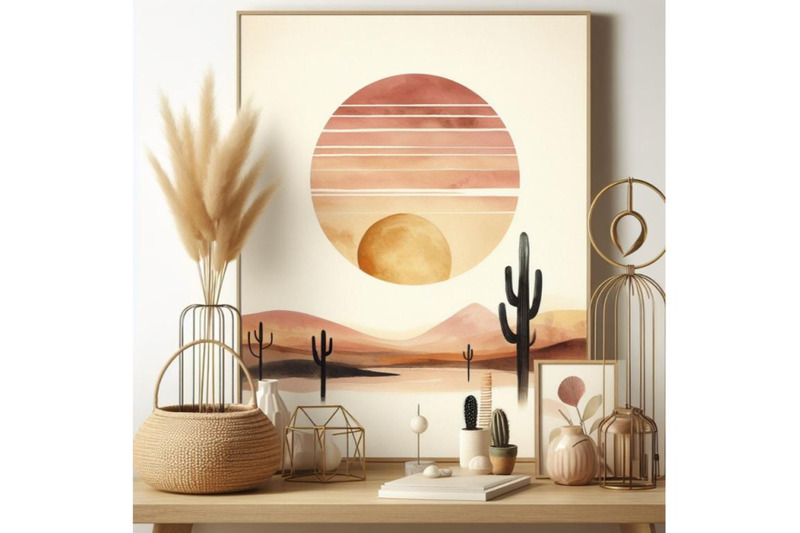 bundle-of-mid-century-sunset-print-boho-minimalist-printable-wall-art