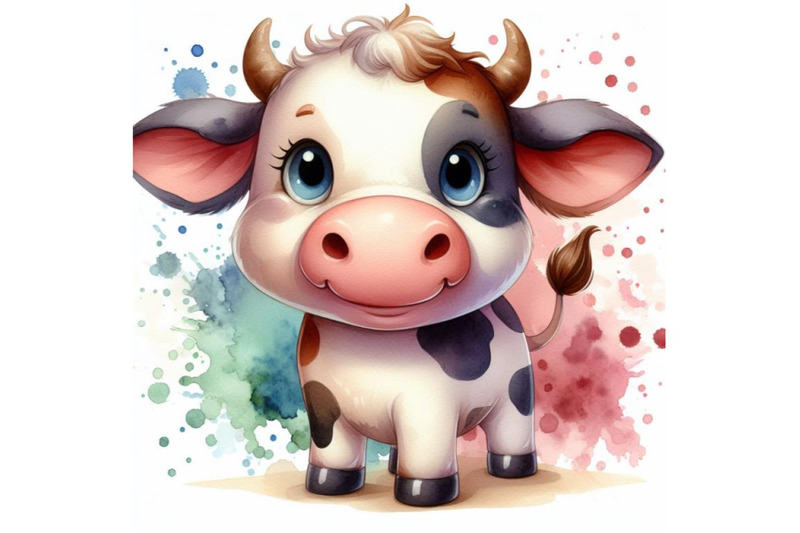 bundle-of-cartoon-cow-with-a-friendly-expression