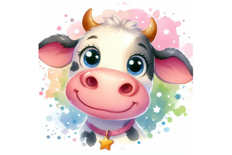 bundle-of-cartoon-cow-with-a-friendly-expression