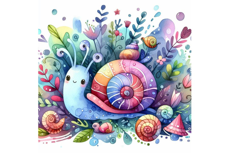 bundle-of-cute-snail-cartoon