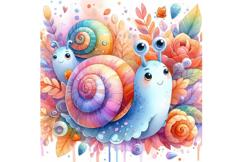 bundle-of-cute-snail-cartoon