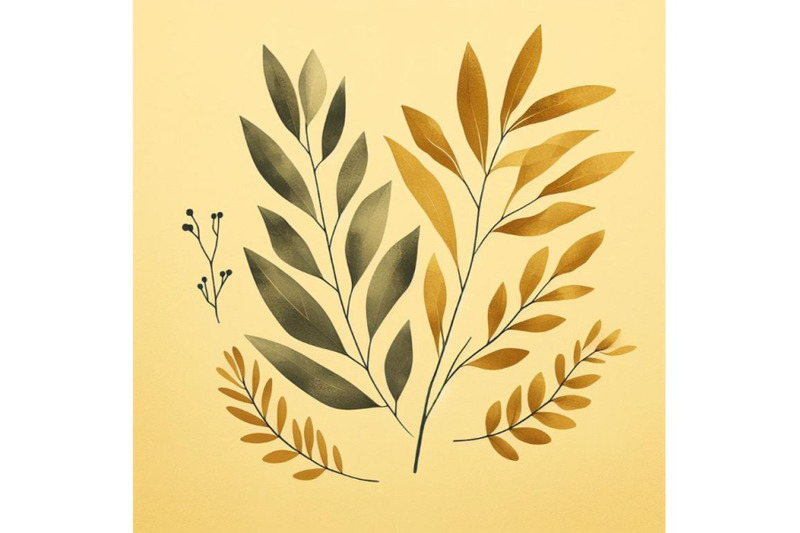 bundle-of-minimalist-botanical-poster-with-branch-leaves