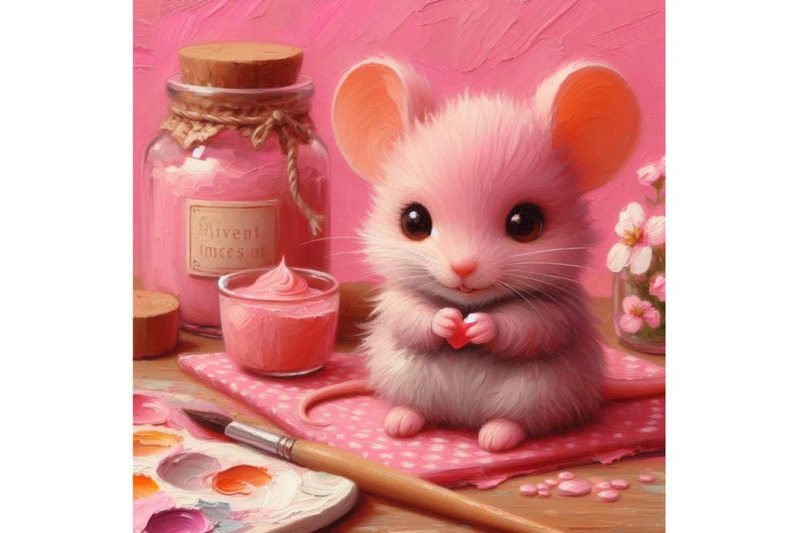 a-set-of-pink-little-mouse