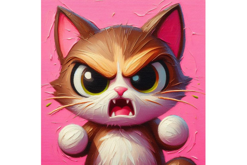 a-set-of-angry-cat-cartoon