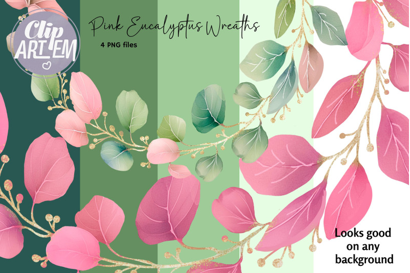 pink-green-eucalyptus-wreaths-clip-art-greenery-4-png-images-set