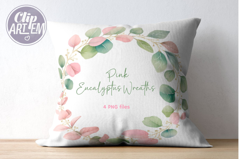 pink-green-eucalyptus-wreaths-clip-art-greenery-4-png-images-set