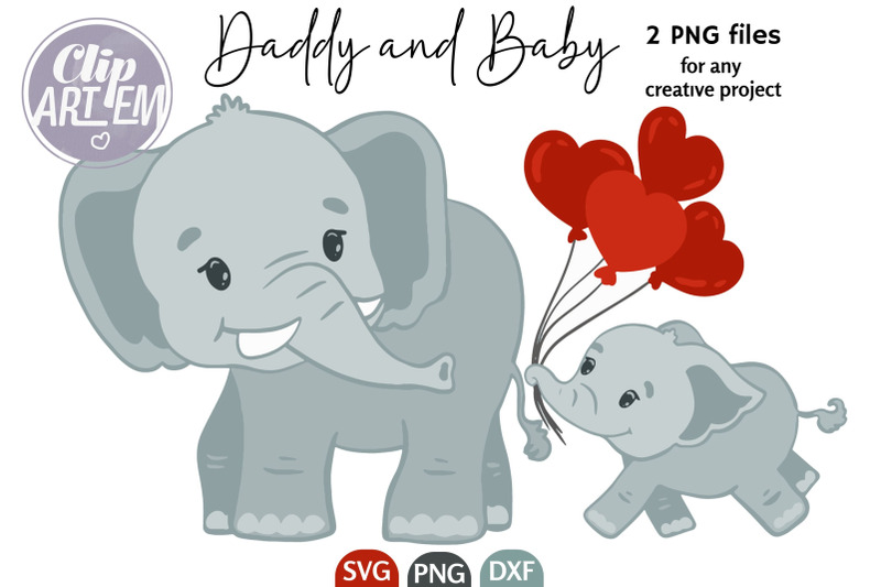 father-and-baby-elephant-dxf-svg-cutting-file-daddy-and-baby-vector