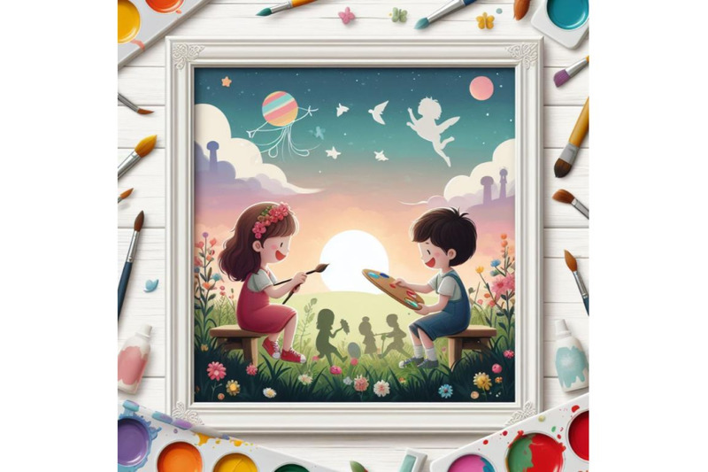 bundle-of-kids-painting-a-frame