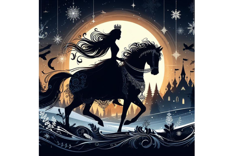 bundle-of-princess-riding-horse-at-winter