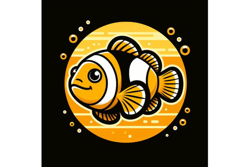 bundle-of-cute-clown-fish-cartoon